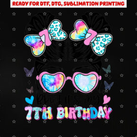 Bruh Its My 7th Birthday Retro 7 Year Old Birthday 7yr Girl Shirt PNG, DTF, DTG, Sublimation Design