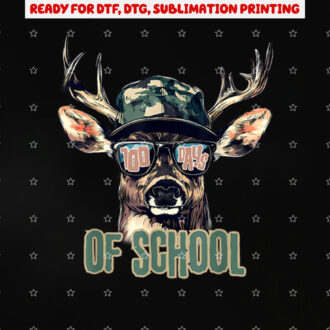 Bucked 100 Days of School Deer Hunting Boy Girls 100th Day Shirt PNG, DTF, DTG, Sublimation Design