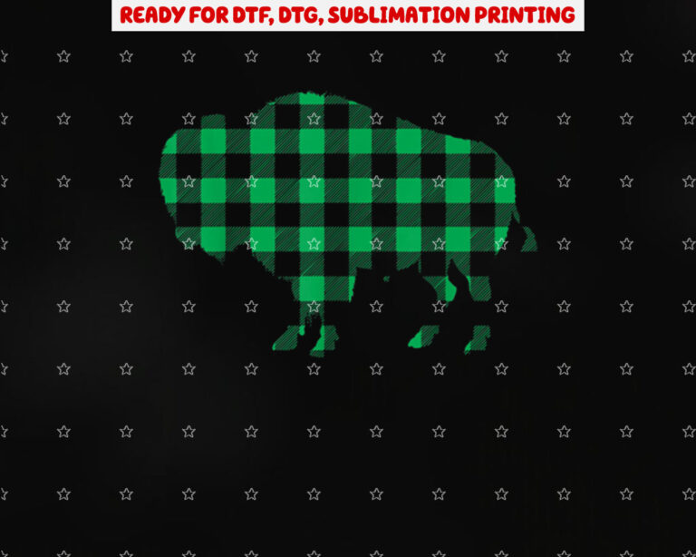 Buffalo Plaid Green Bison St Patricks Day Funny Shirt PNG, DTF, DTG, Sublimation Design