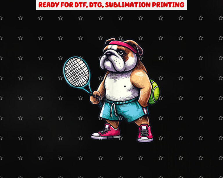 Bulldog Tennis Club Animals Sport Tournament Players Shirt PNG, DTF, DTG, Sublimation Design