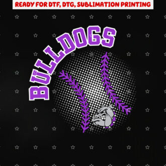 Bulldogs Baseball Purple Bulldogs School Spirit Baseball Mom Shirt PNG, DTF, DTG, Sublimation Design