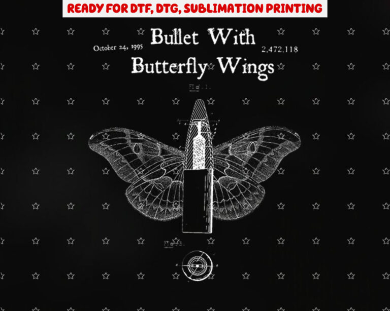 Bullet Butterfly Wings Alternative 90s Rock Music Shirt PNG, DTF, DTG, Sublimation Design