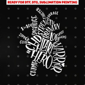 Chd Heart Warrior Typography Graphic Shirt PNG, DTF, DTG, Sublimation Design