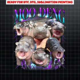 CUTE MOODENG THE FAMOUS BABY PIGMY HIPPO MOO DENG Shirt PNG, DTF, DTG, Sublimation Design