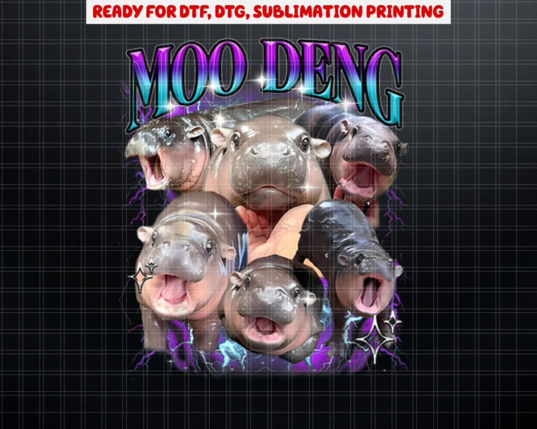 CUTE MOODENG THE FAMOUS BABY PIGMY HIPPO MOO DENG Shirt PNG, DTF, DTG, Sublimation Design