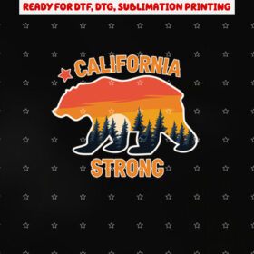 California Strong Grizzly Bear Vintage Shirt PNG, DTF, DTG, Sublimation Design