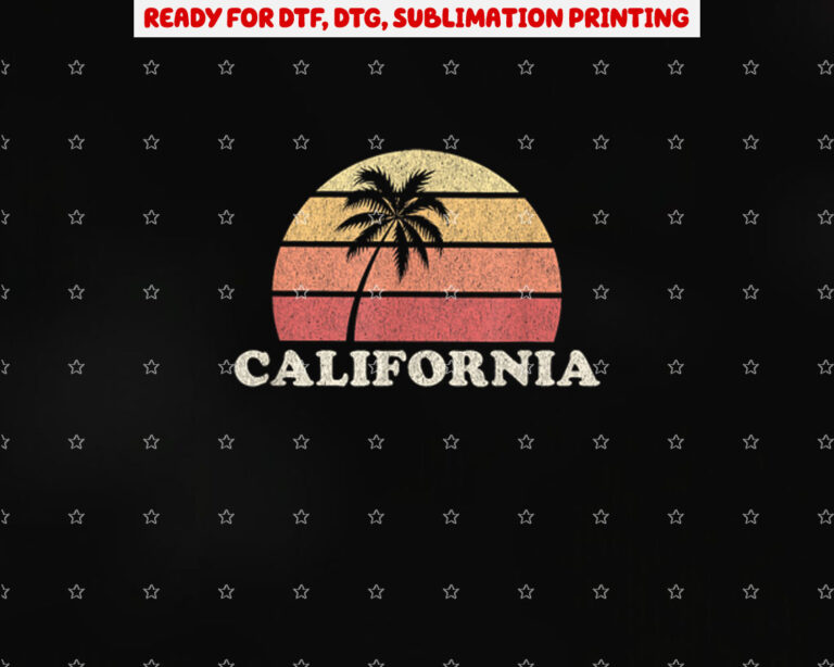 California Vintage T Retro 70s Throwback Tee Design Shirt PNG, DTF, DTG, Sublimation Design