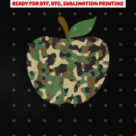 Camo Apple First Day of School Teaching Team Shirt PNG, DTF, DTG, Sublimation Design