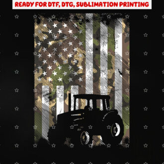 Camo Flag Tractor Vintage Farm Truck Patriotic Farmer Gift Shirt PNG, DTF, DTG, Sublimation Design