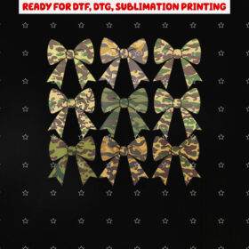Camouflage Old Camo Bow Camo Coquette Bow Hunting Women Girl Shirt PNG, DTF, DTG, Sublimation Design