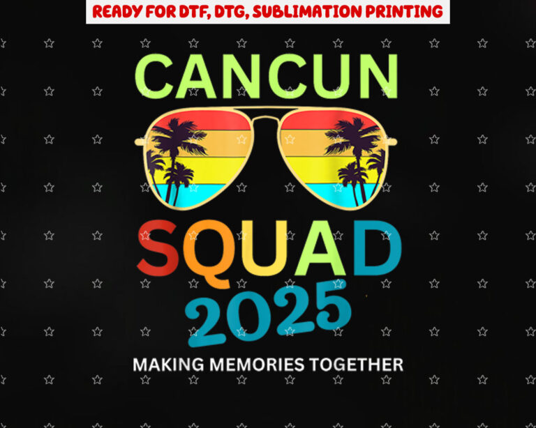 Cancun 2025 Tropical Beach Vacation Matching Shirt PNG, DTF, DTG, Sublimation Design