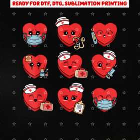 Candy Conversation Heart Nurse Valentine Nursing Men Women Shirt PNG, DTF, DTG, Sublimation Design