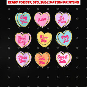 Candy Heart Be Mine Xoxo Happy Valentines Day Men Women Shirt PNG, DTF, DTG, Sublimation Design