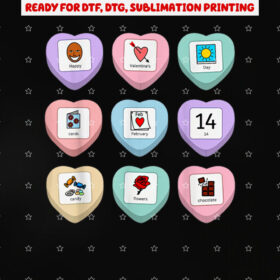 Candy Heart Pcs Symbol Special Education Teacher Valentine Shirt PNG, DTF, DTG, Sublimation Design