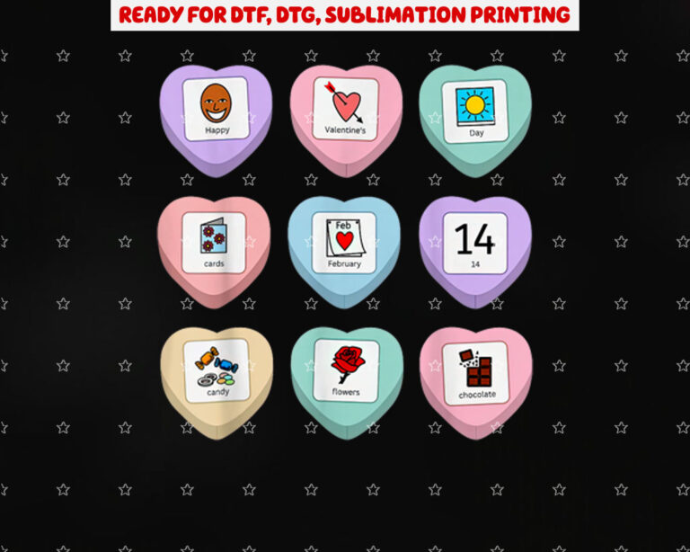 Candy Heart Pcs Symbol Special Education Teacher Valentine Shirt PNG, DTF, DTG, Sublimation Design