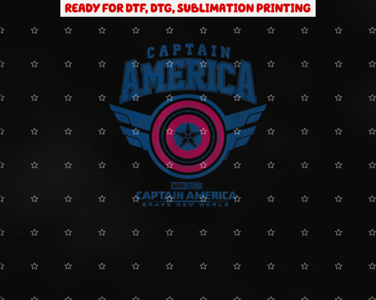 Captain America Brave New World Collegiate Shirt PNG, DTF, DTG, Sublimation Design