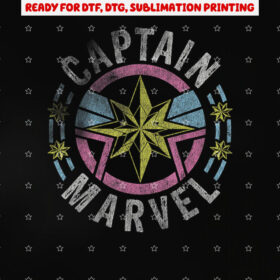 Captain Marvel 90s Style Logo Shirt PNG, DTF, DTG, Sublimation Design