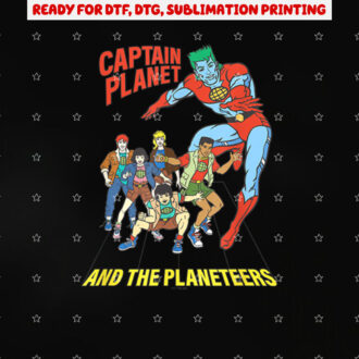 Captain Planet Planeteers United Retro Logo Shirt PNG, DTF, DTG, Sublimation Design