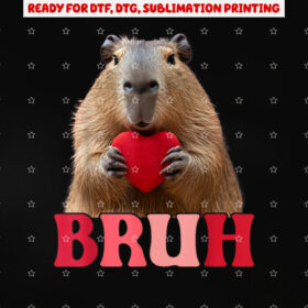Capybara Bruh Meme Funny Saying Teens Boys Valentine Boy Shirt PNG, DTF, DTG, Sublimation Design