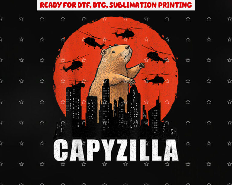 Capybara Funny Capybara Rodent Capyzilla Funny Shirt PNG, DTF, DTG, Sublimation Design