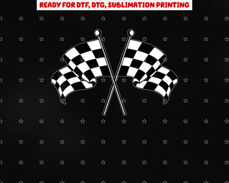 Car Racing Checkered Finish Line Flag Automobile Motor Race Shirt PNG, DTF, DTG, Sublimation Design