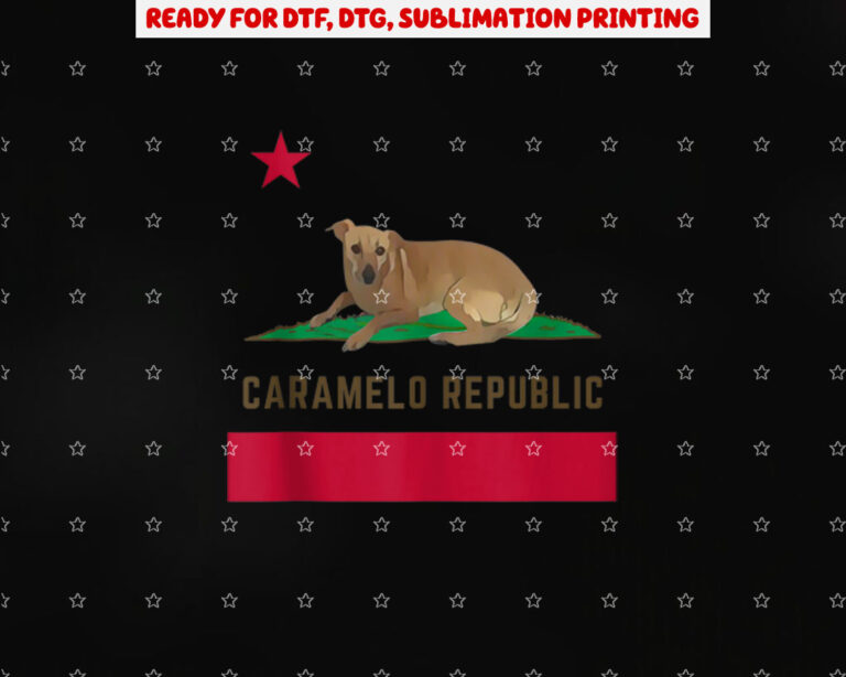 Caramelo Republic Stray Dog Brazilian Parody California Flag Shirt PNG, DTF, DTG, Sublimation Design