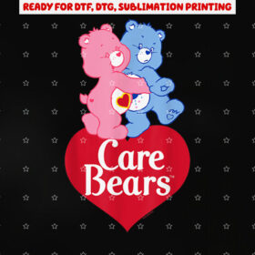 Care Bears Lovealot Bear Grumpy Valentine Hug Logo Shirt PNG, DTF, DTG, Sublimation Design