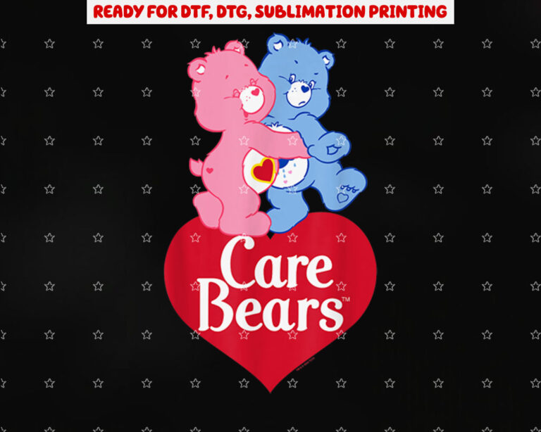 Care Bears Lovealot Bear Grumpy Valentine Hug Logo Shirt PNG, DTF, DTG, Sublimation Design