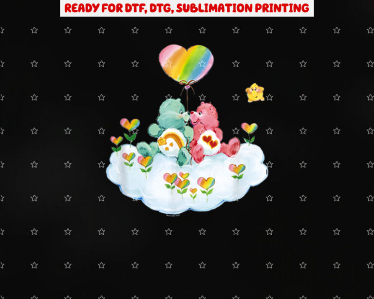Care Bears Valentines Day Wish Lovealot Bear Painting Shirt PNG, DTF, DTG, Sublimation Design