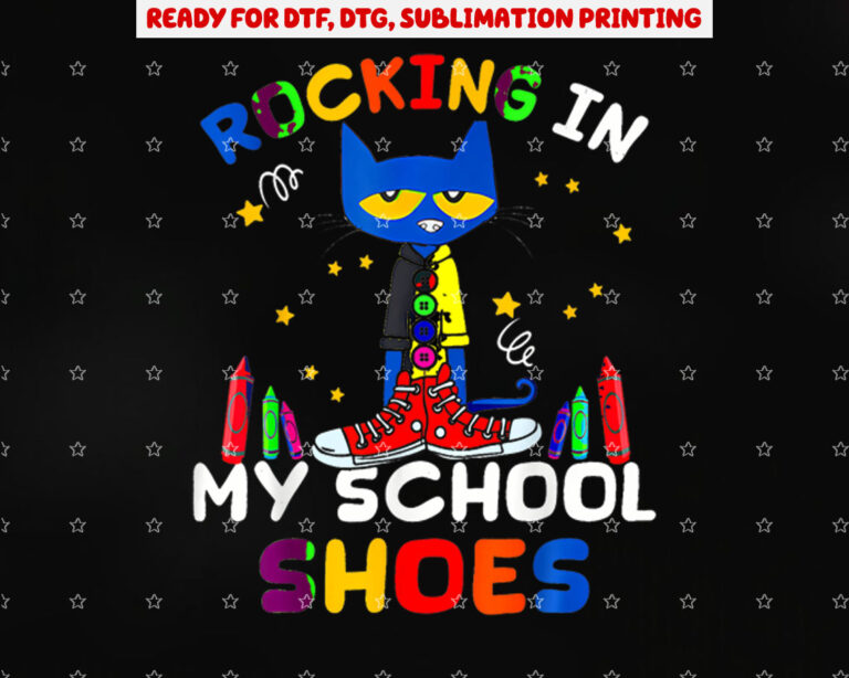 Catrocking I N Myschoolshoesback Toschoolcatlover Shirt PNG, DTF, DTG, Sublimation Design