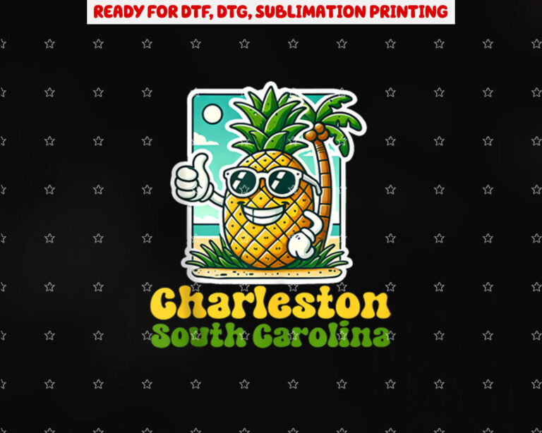 Charleston South Carolina Sc Cute Pineapple Thumbs Up Shirt PNG, DTF, DTG, Sublimation Design