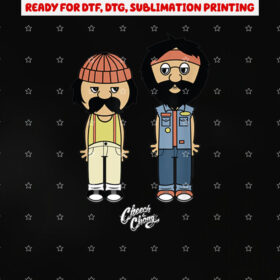 Cheech Chong Toon Style Full Bodies With Classic Logo Shirt PNG, DTF, DTG, Sublimation Design