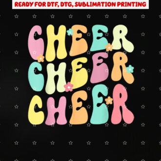 Cheer Cheer Cheer Groovy Retro Shirt PNG, DTF, DTG, Sublimation Design