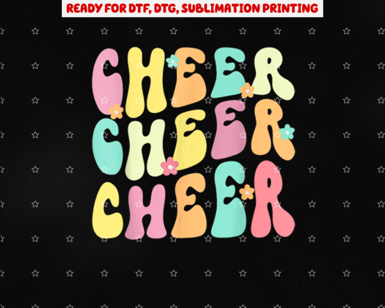 Cheer Cheer Cheer Groovy Retro Shirt PNG, DTF, DTG, Sublimation Design