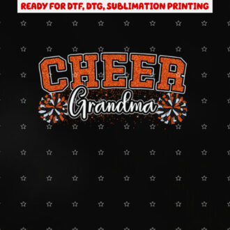 Cheer Grandma My Favorite Cheerleader Calls Me Gma Orange Shirt PNG, DTF, DTG, Sublimation Design
