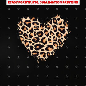 Cheetah Leopard Heart Girls Animal Print Shirt PNG, DTF, DTG, Sublimation Design