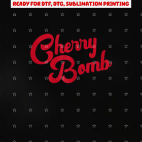 Cherry Bomb Retro Vintage Style Cute Graphic Shirt PNG, DTF, DTG, Sublimation Design