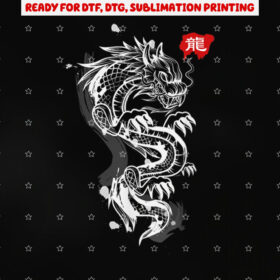 Chinese Dragon Lunar New Year of the Dragon Zodiac Painting Shirt PNG, DTF, DTG, Sublimation Design