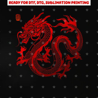 Chinese Dragon Zodiac Tribal Fantasy Mythical Creature Art Shirt PNG, DTF, DTG, Sublimation Design