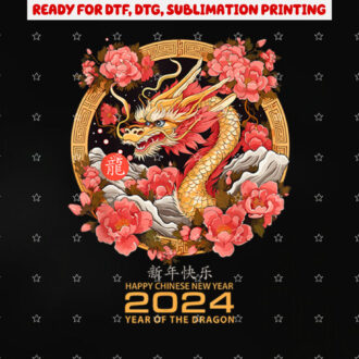 Chinese Lunar New Year 2024 Year of the Dragon Zodiac Sign Shirt PNG, DTF, DTG, Sublimation Design