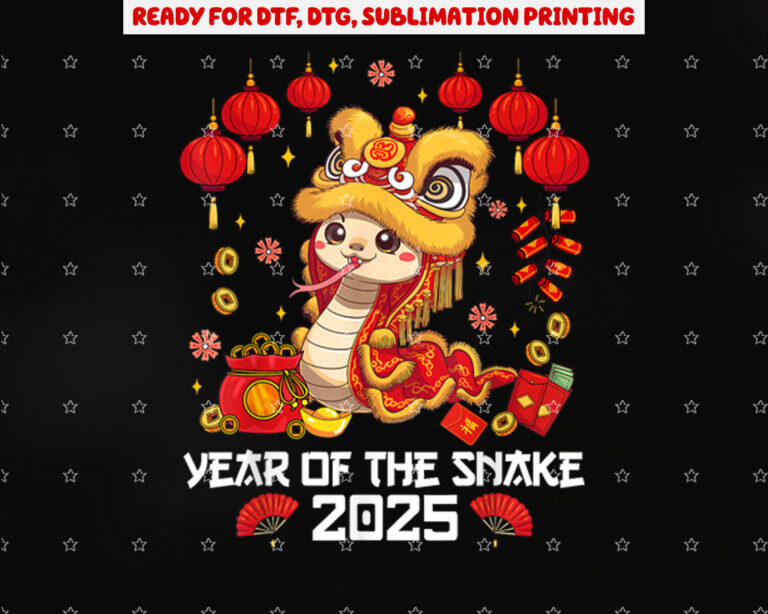 Chinese Lunnar New Year Snake the Year of the Snake 2025 Shirt PNG, DTF, DTG, Sublimation Design