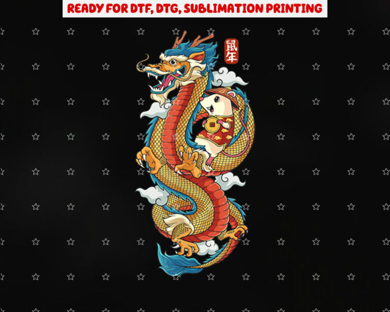 Chinese New Year Chinese Dragon Rat Riding Dragon Shirt PNG, DTF, DTG, Sublimation Design
