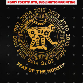 Chinese New Year of the Monkey Chinese Zodiac Year 2028 Shirt PNG, DTF, DTG, Sublimation Design
