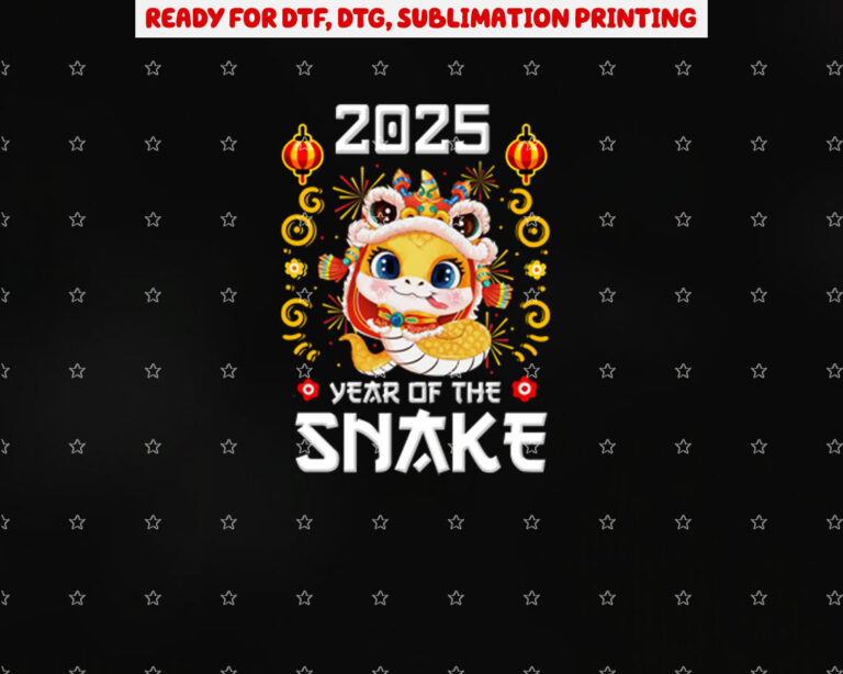 Chinese New Year Snake Zodiac the Year of the Snake 2025 Shirt PNG, DTF, DTG, Sublimation Design