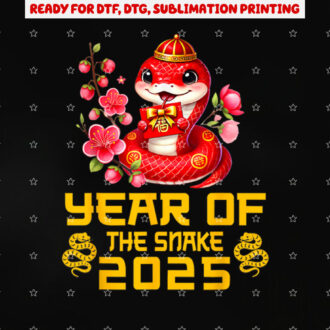 Chinese New Year Toddlers Kids Year of the Snake 2025 Shirt PNG, DTF, DTG, Sublimation Design