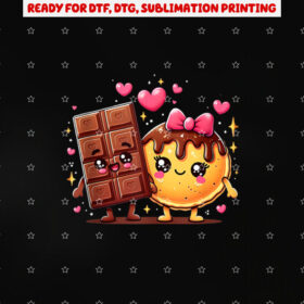 Choco and Pancake Couples Love Matching Shirt PNG, DTF, DTG, Sublimation Design