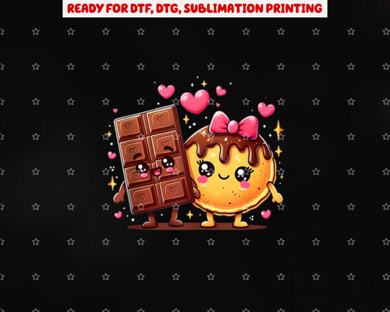 Choco and Pancake Couples Love Matching Shirt PNG, DTF, DTG, Sublimation Design