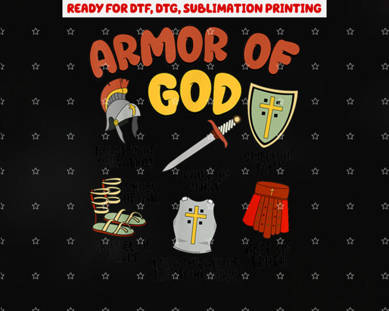 Christian Armor of God Kids Men Teen Boy Toddler Jesus Faith Shirt PNG, DTF, DTG, Sublimation Design