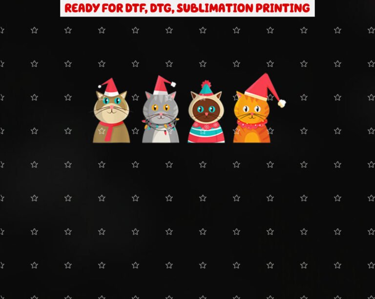 Christmas Gift Funny Cat Christmas Cat Shirt PNG, DTF, DTG, Sublimation Design