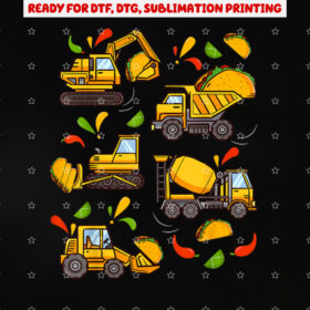 Cinco De Mayo Boys Kids Toddler Construction Truck Tacos Shirt PNG, DTF, DTG, Sublimation Design